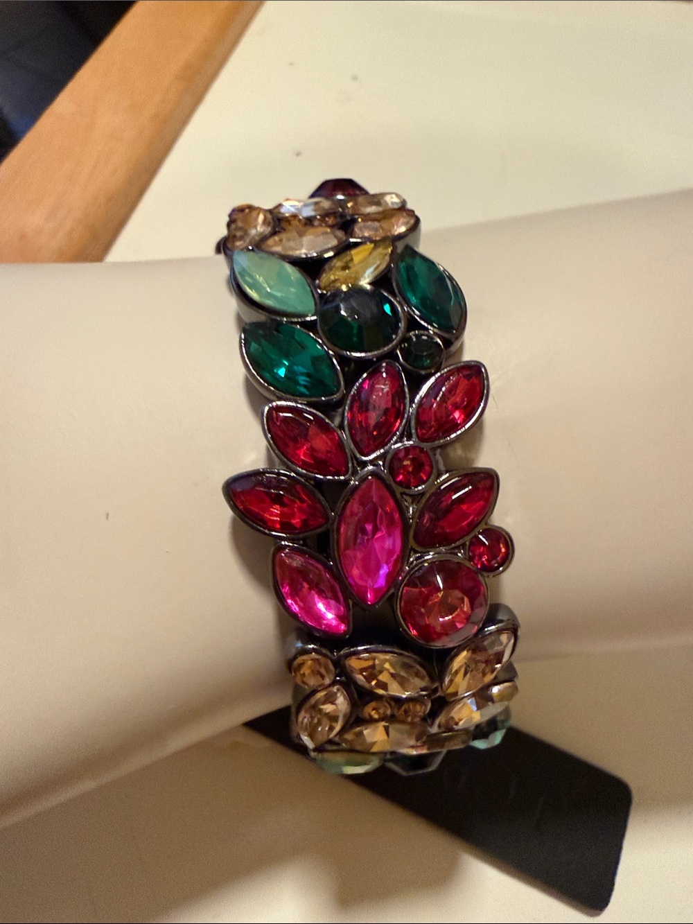 J. Crew Factory Multicolor Crystal Floral Bracelet